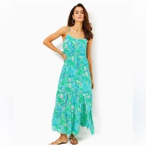 NWT LILLY PULITZER TERESA MAXI DRESS MULTI VIA PARIGI SMALL S
